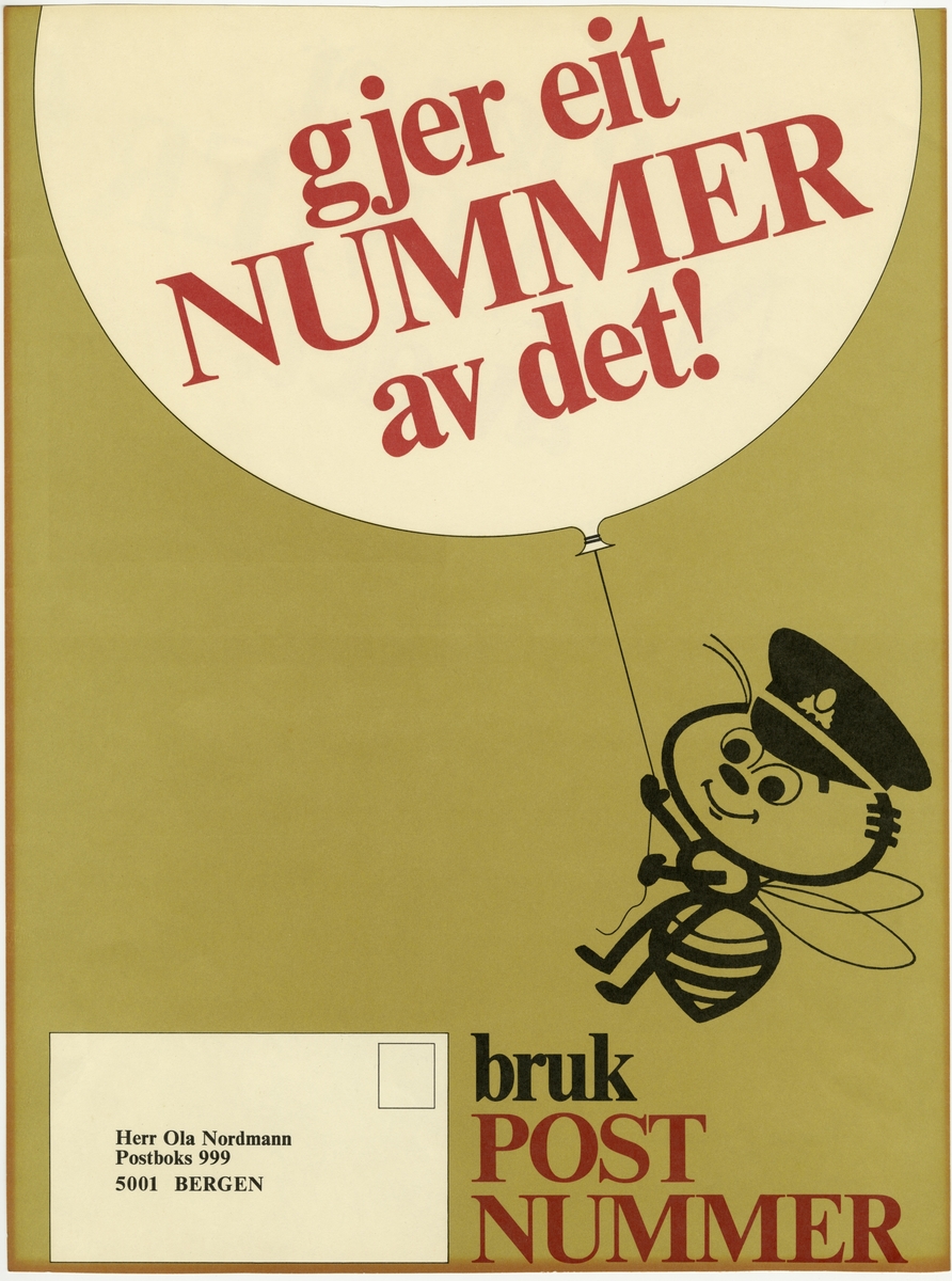 Plakat tosidig, en side med skrift på bokmål og andre siden med skrift på nynorsk.
