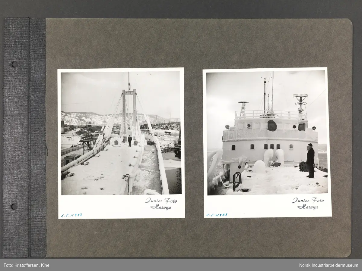 Fotoalbum med 48 sider og 61 innlimte fotografier fra Norsk Hydro på Herøya.