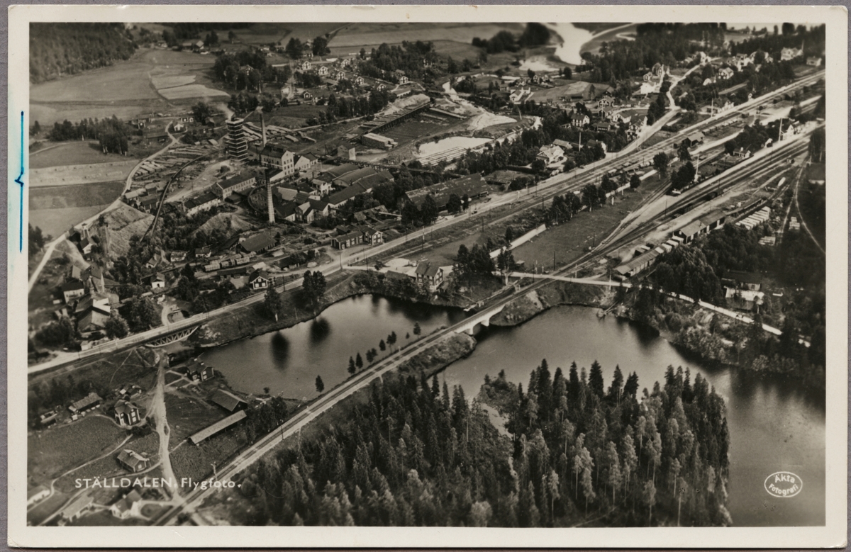Flygfoto över Ställdalen. - Järnvägsmuseet / DigitaltMuseum