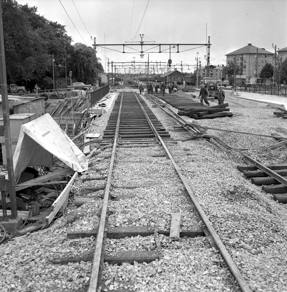 Spåret vid Rudbecksgatan klart.
26 juli 1958.