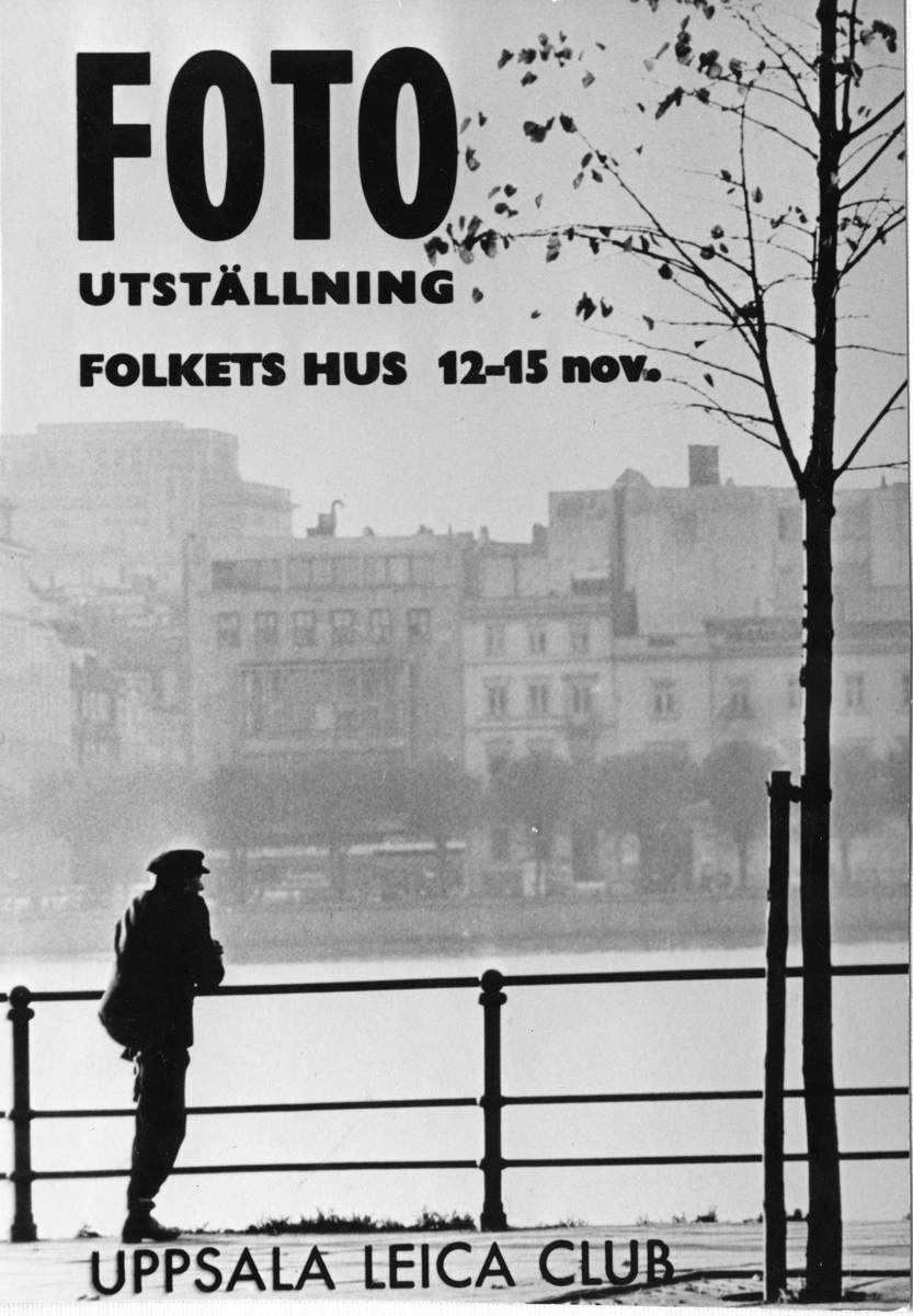 Affisch - fotoutställning av Uppsala Leicaklubbs medlemmar, Folkets hus, Uppsala 1958