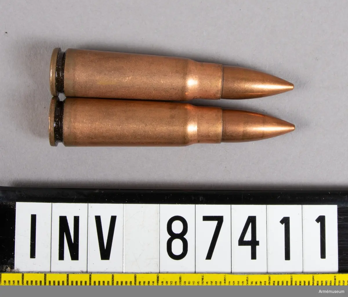 2 st 7,62x39 mm patroner m/43 PS för Ak 47 och AkM.

På undersidan märkt 539 vilket står för ammunitionsfabriken i Tula.