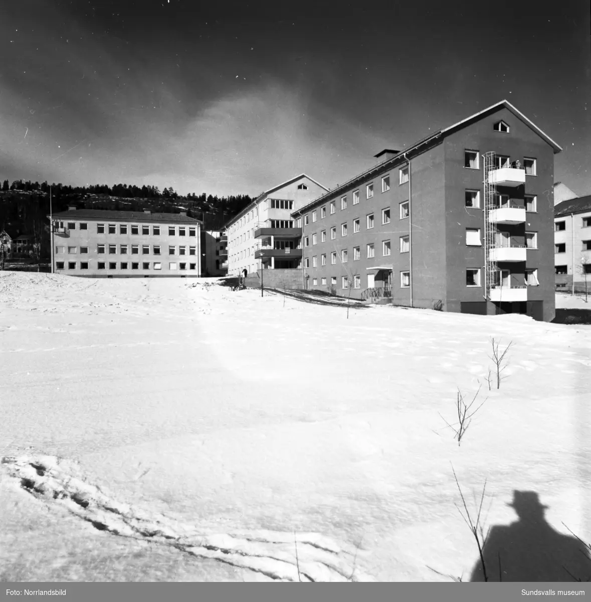 Västra delen av lasarettet på Norrmalm med sköterskeskolans förläggning.