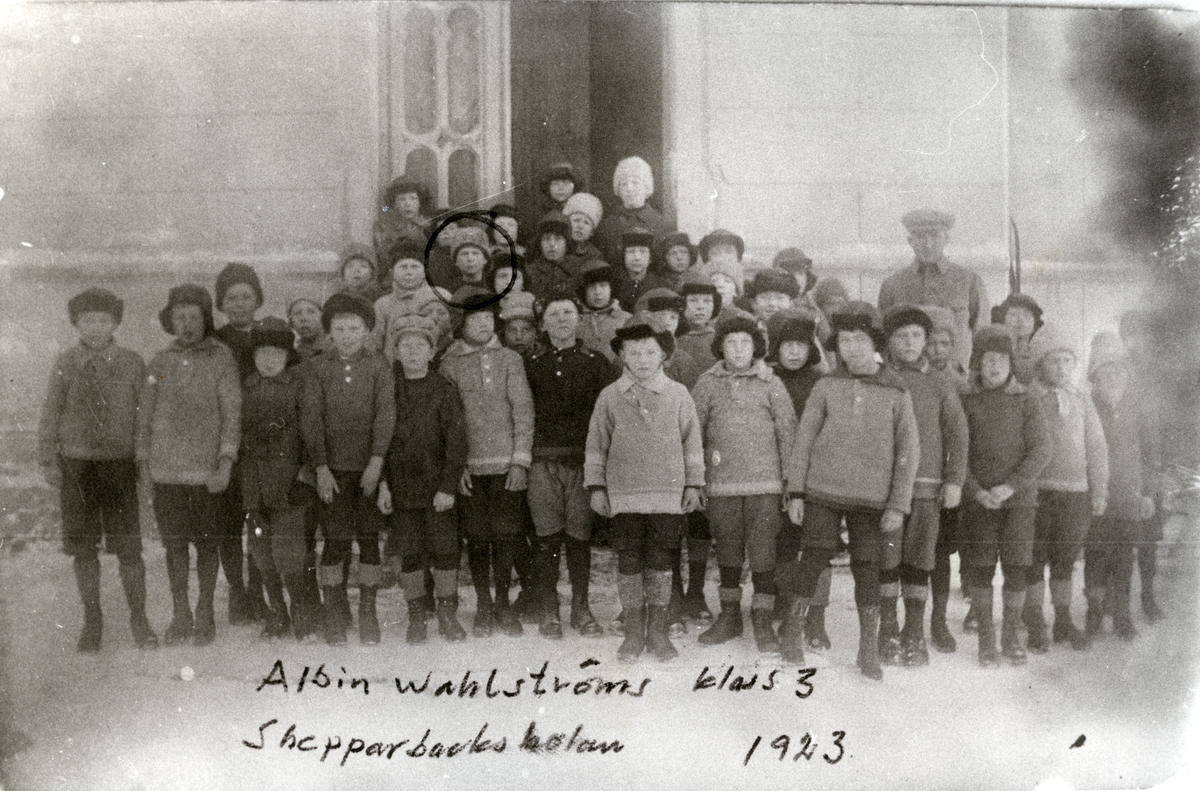 Stallhagen, Västerås.
Albin Wahlströms skolklass 3, Skepparbacksskolan 1923.