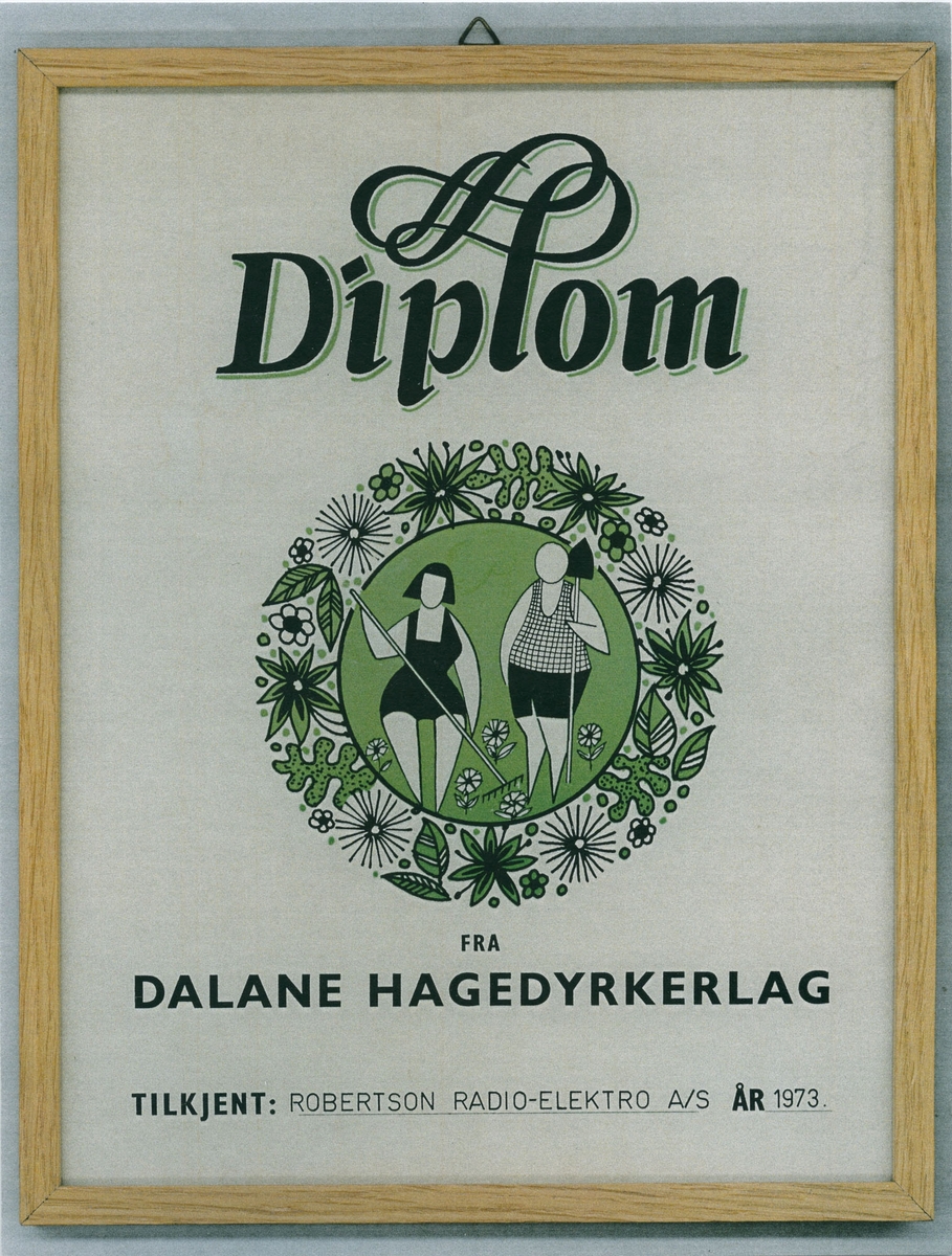 Diplom fra Dalane Hagedyrkerlag