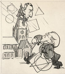 Karikatur av Julius Fredrik Macody Lund og Johan Olaf Brochm