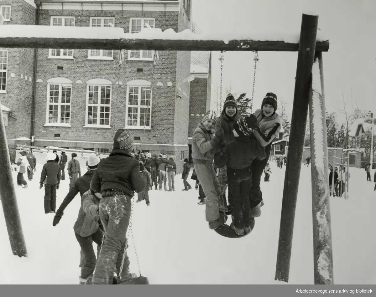 Nordstrand skole. Januar 1979