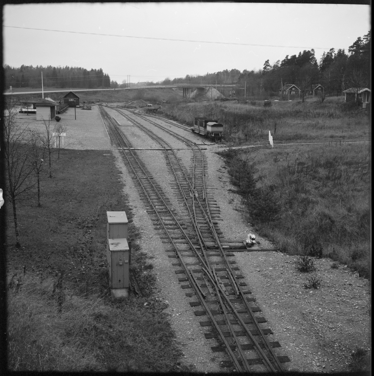 Vy över Museijärnvägen, Östra Södermanlands Järnväg, ÖSlJ Läggesta södra station.