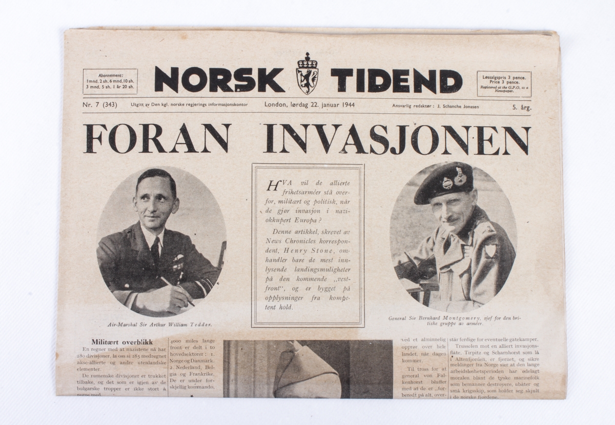 Norsk Tidend var under andre verdenskrig informasjonsavisa til den norske eksilregjeringa i London