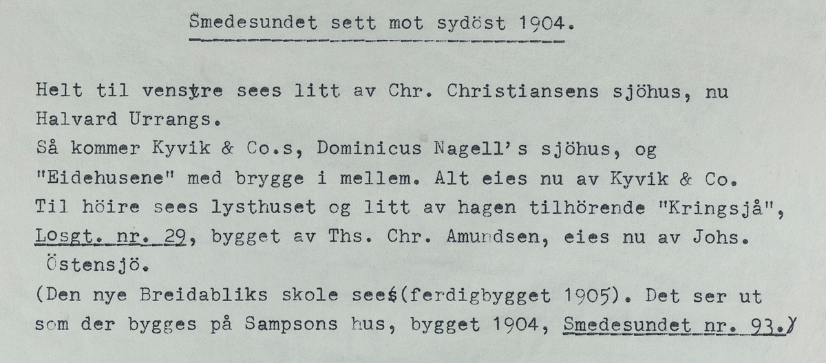 Smedasundet sett mot sydøst, 1904.