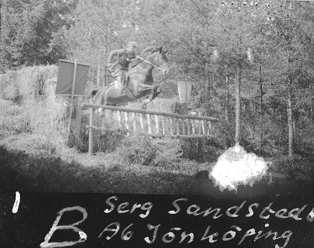 Hästhoppning. Terrängritt. Sergeant Erik Sandstedt, A6. Jönköping.
