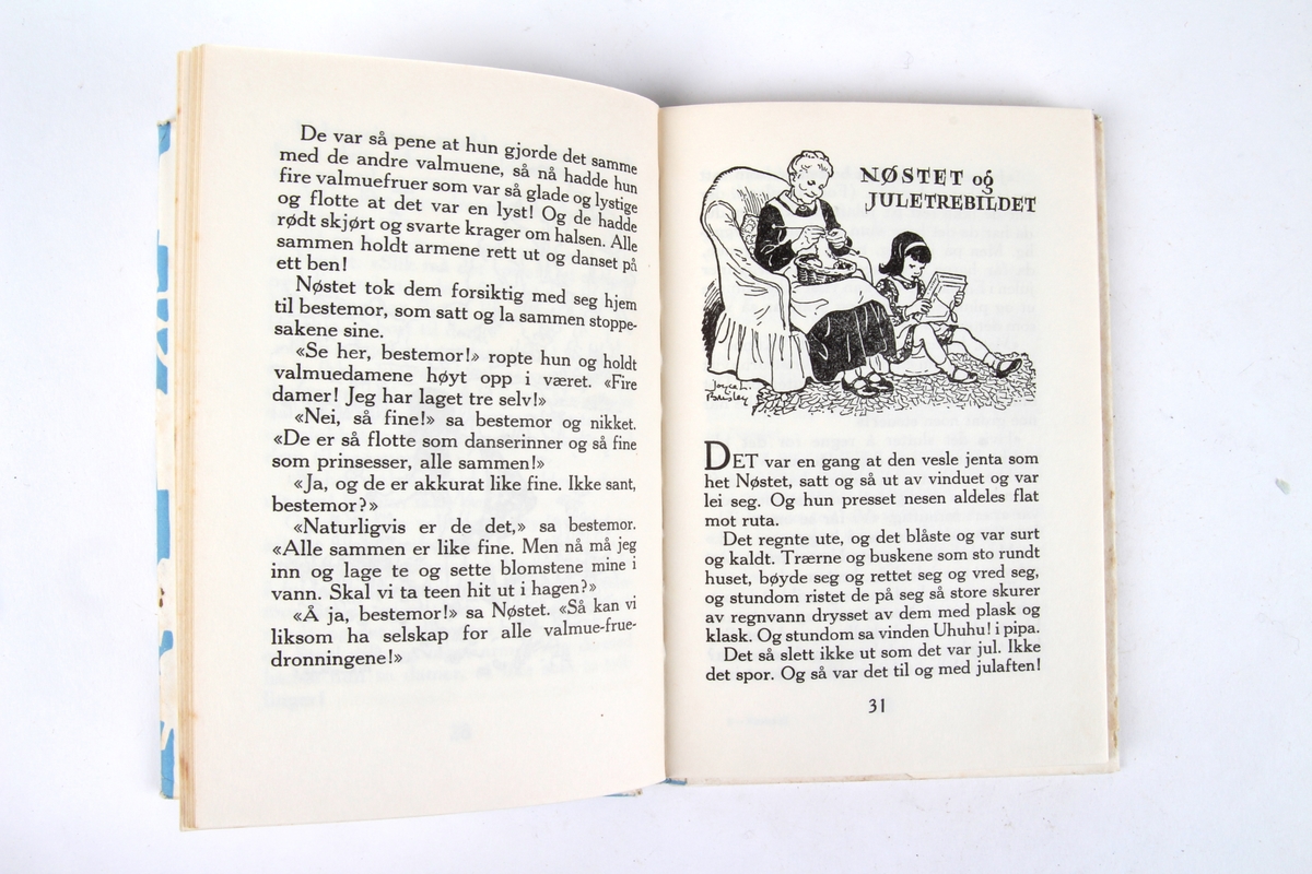 Innbundet barnebok med smussomslag. Skrevet og illustrert av forfatteren.