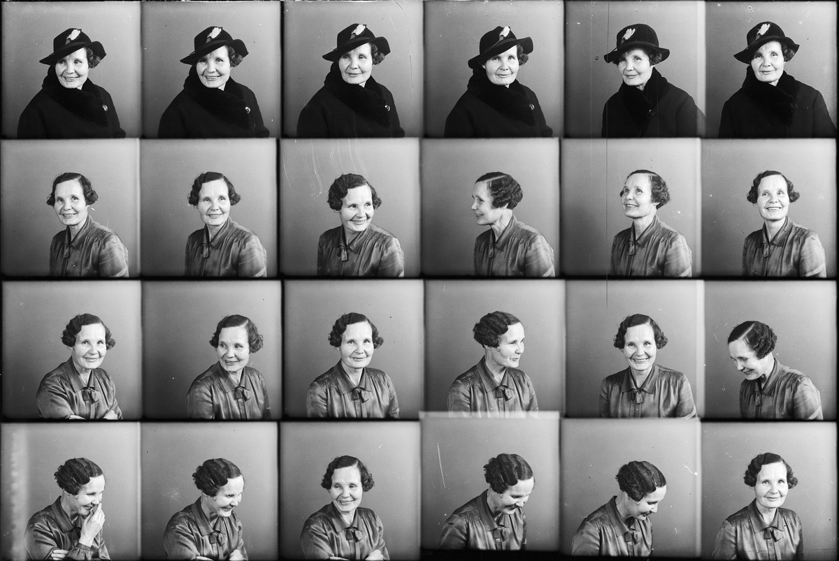 Ateljéporträtt - Ingeborg Jansson från Bergsäter, Östhammar, Uppland 1936