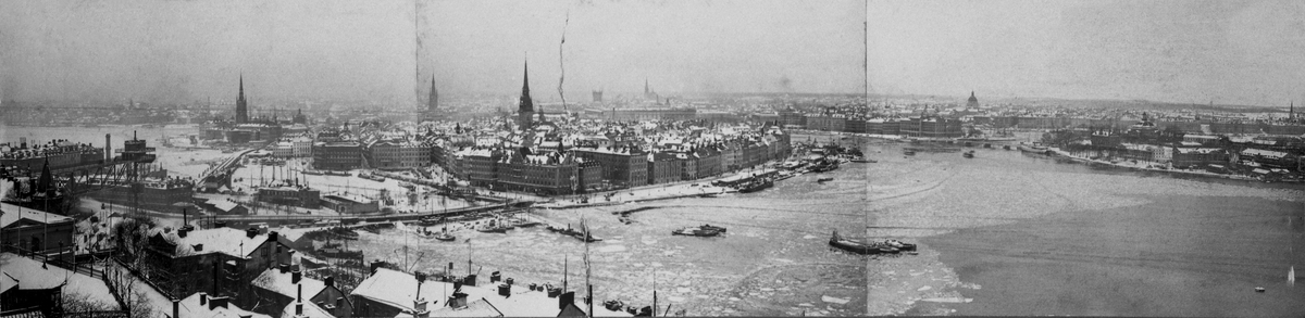 Panorama från Katarina kyrktorn omkring 1910.