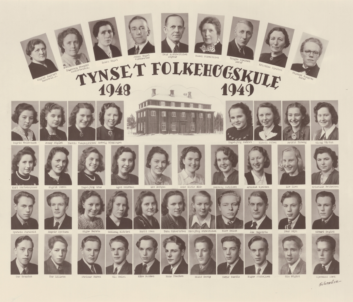 Tynset folkehøgskule 1948-49