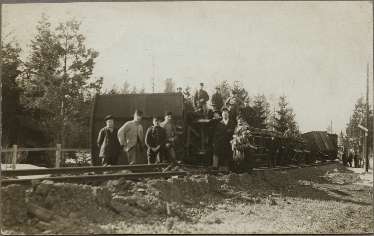 Tågolycka på Stockholm - Roslagens Järnväg, SRJ mellan Syninge och Finsta, April 1916.
