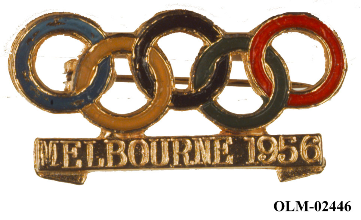 Flerfarget merke formet som de olympiske ringene.