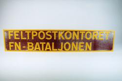 Postmuseet, gjenstander, skilt, stedskilt, stedsnavn, Feltpo