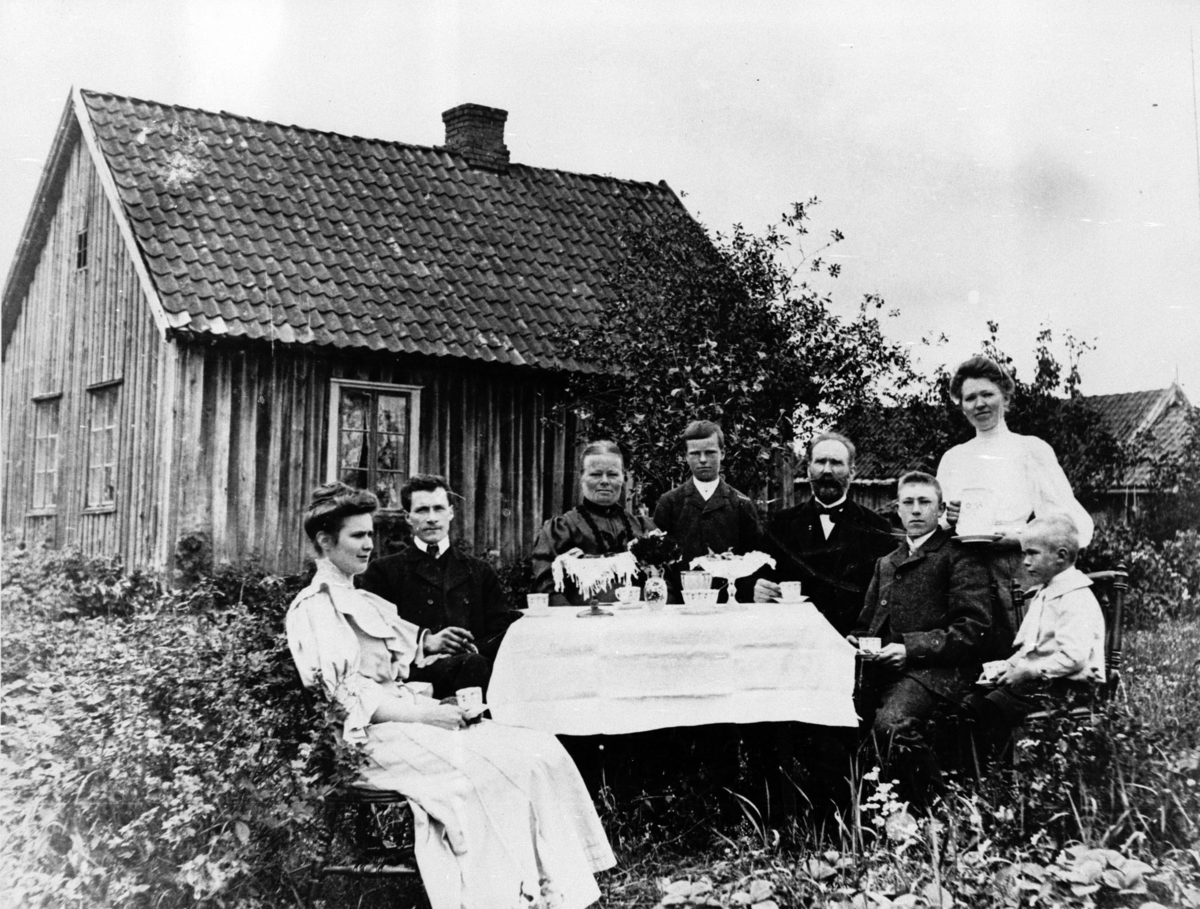 Forlovelsesfest i hagen  på Løkenhagen gård.