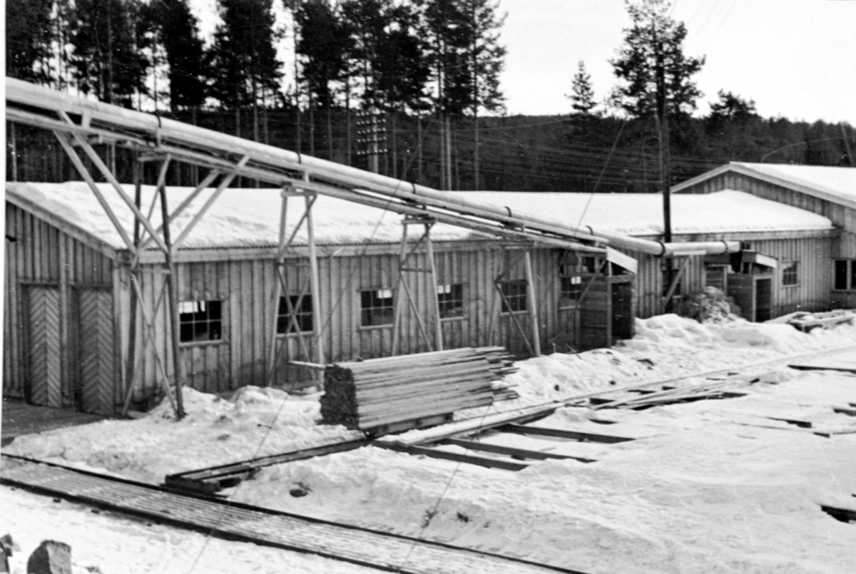Eksteriør, Buvika sag, høvleriet, nybygg 1946, Ringsaker Almenning, Næroset.