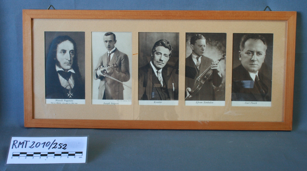 Niccolo Paganini, Joseph Szigetti, Fritz Kreisler, Efrem Zimbalist og Carl Flesch.