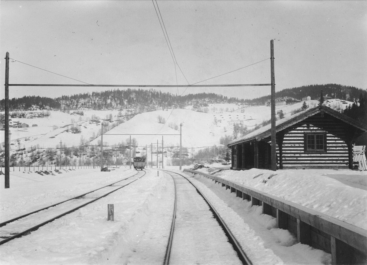Solbusøy stasjon med godsvogn.
