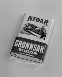 Reklame for Grønnsakssuppe fra Nidar Chokoladefabrik A/S.