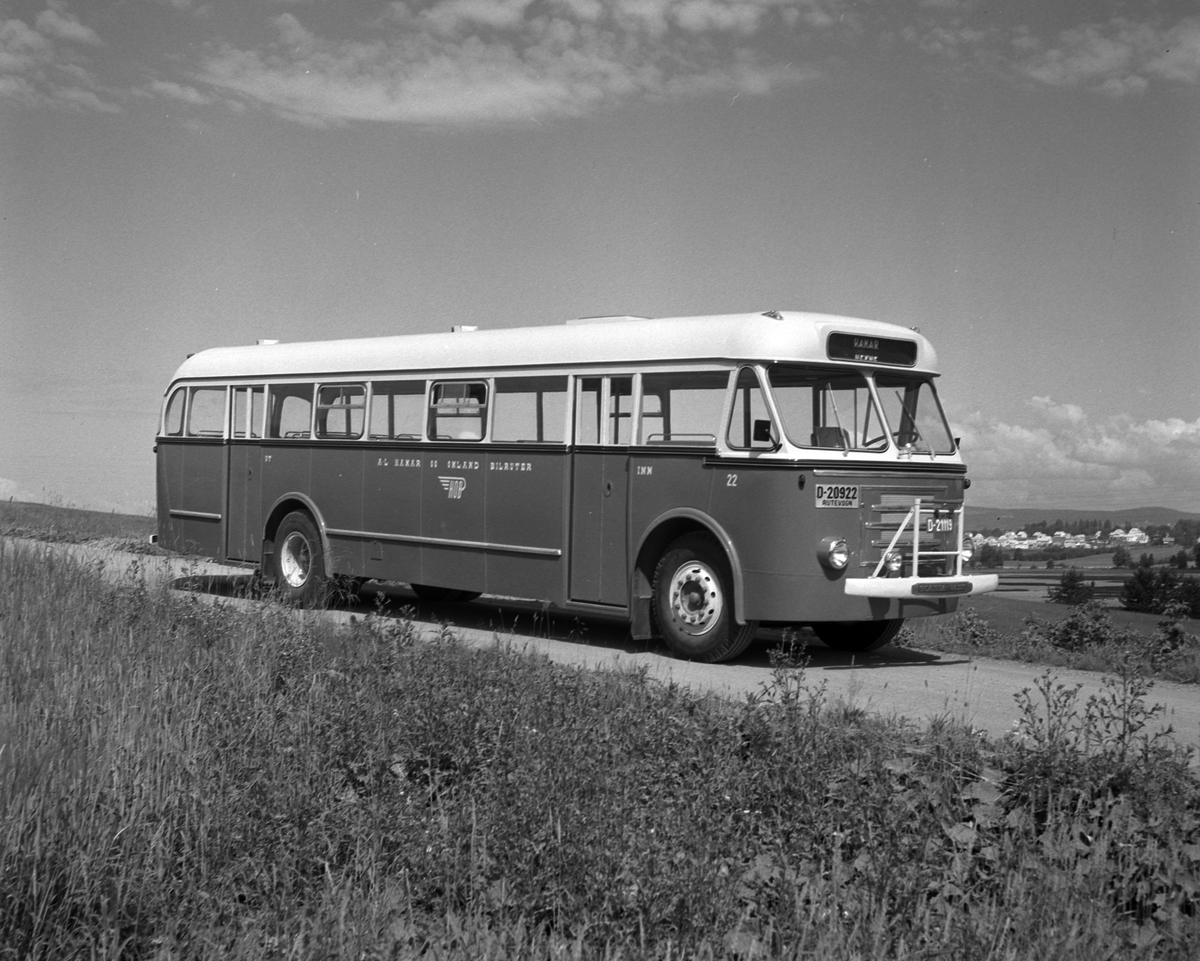 A. L Hamar og Omland Bilruter. HOB. Rutebil. Buss. Scania Vabis. D-20922. Fotografert for Rutebilstandard. 