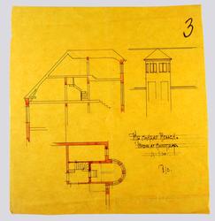 Hr.Monrad Heggen. Opbyg af Hovedtrap. St: 1:100  H.J.B [Snit