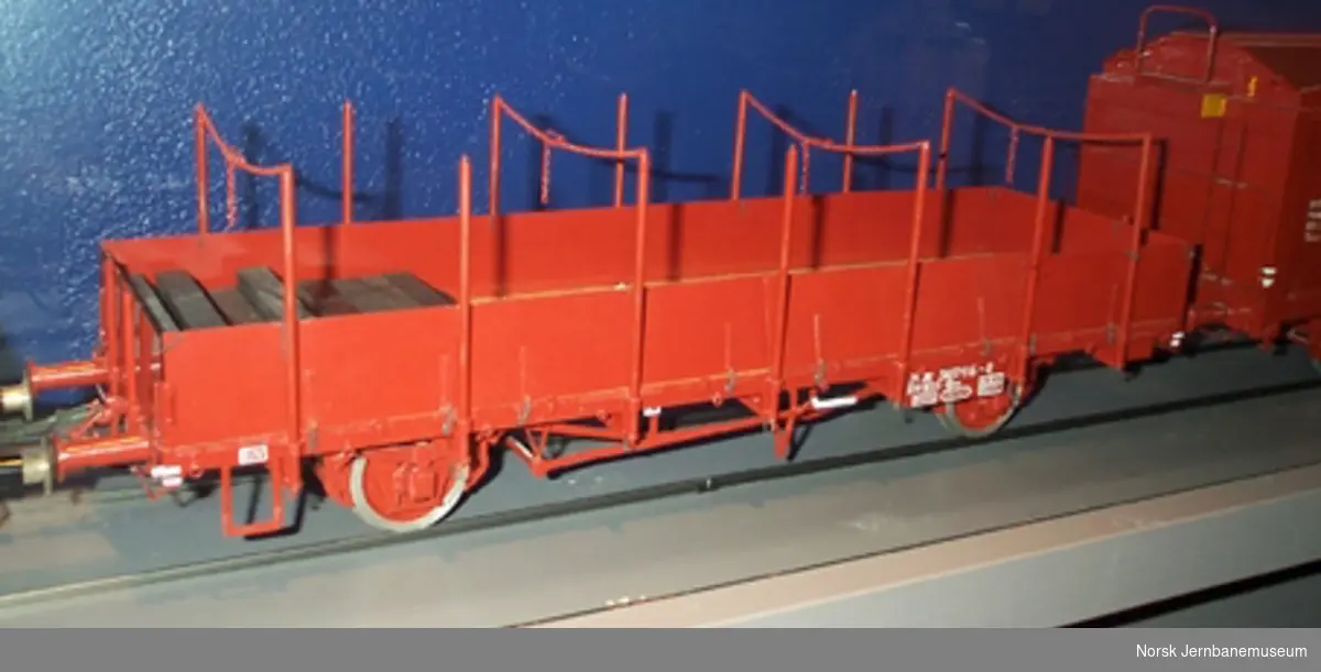 Modell av NSB stakevogn litra Om nr. 361 0416-8