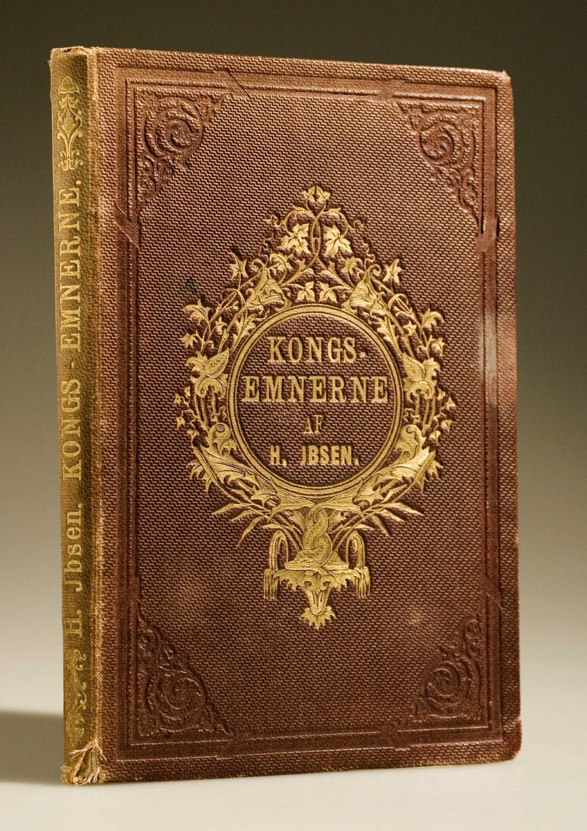 Oppstillingsliste: " Bok / Innbundet (originalbind) / Henrik Ibsen: Kongs-Emnerne (1864)."