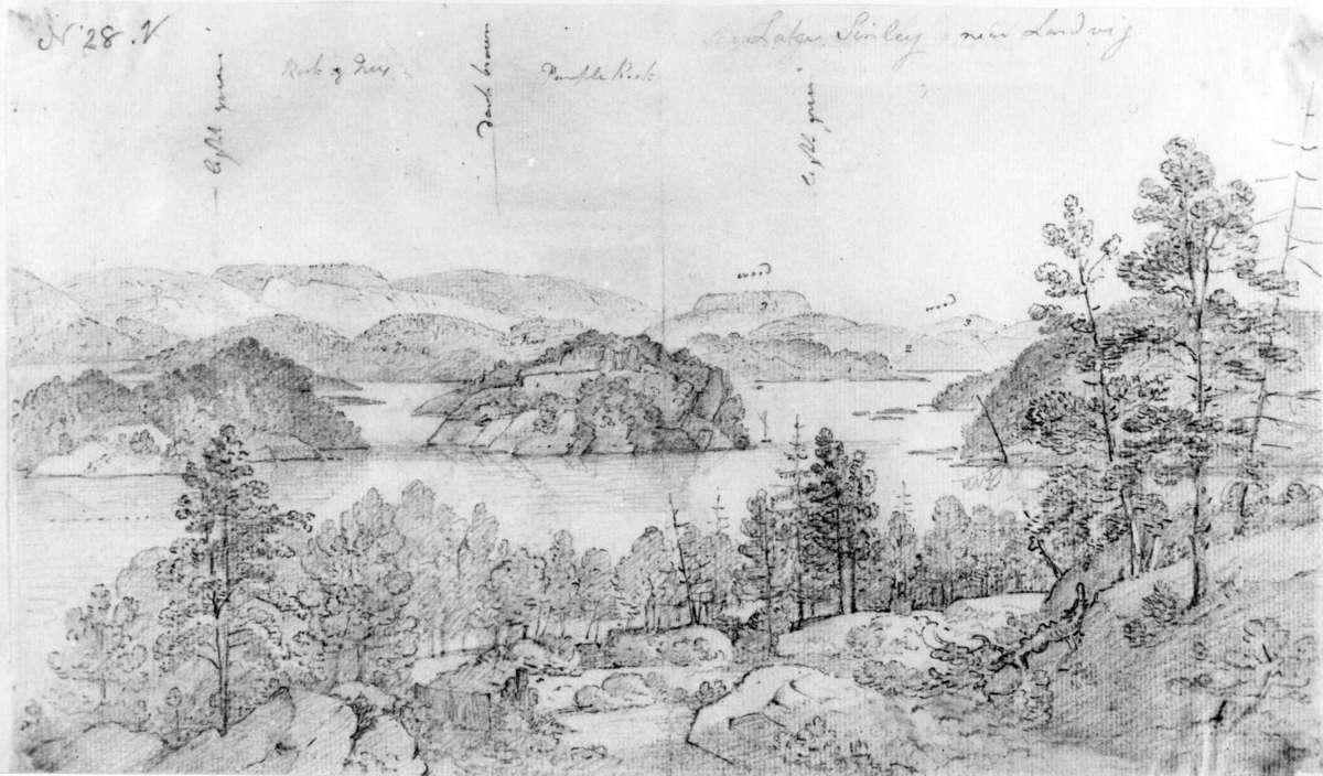 Landvik
Fra skissealbum av John W. Edy, "Drawings Norway 1800".