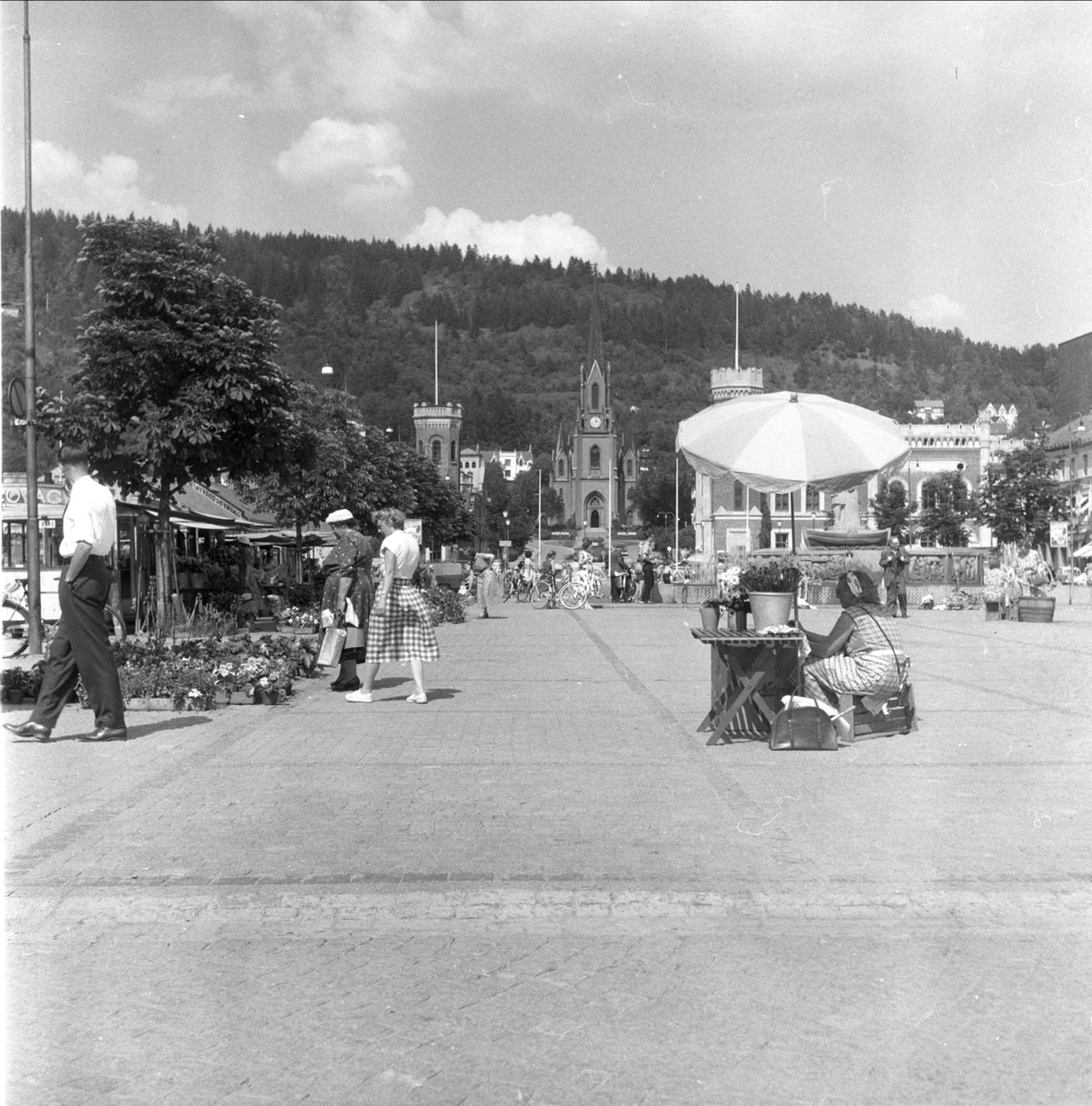Drammen sentrum , Drammen, 06.07.1958.