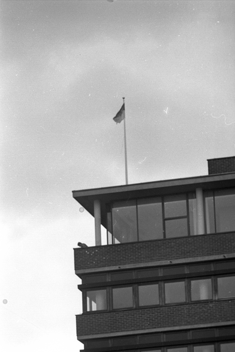 Oslo, april 1969, demonstrasjoner på Blindern, glimt av en av universitetsbygningene.