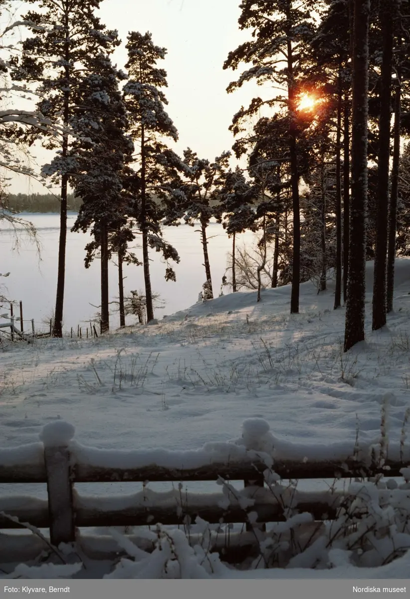 Solnedgång i sydväst. vinterbild från Svartsö i Stockholms skärgård.