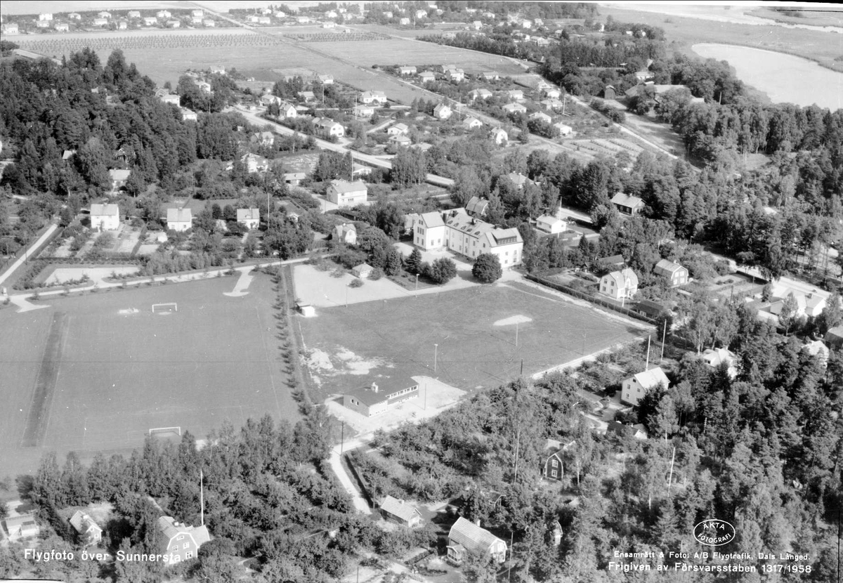 Flygfoto över Sunnersta, Uppsala 1958