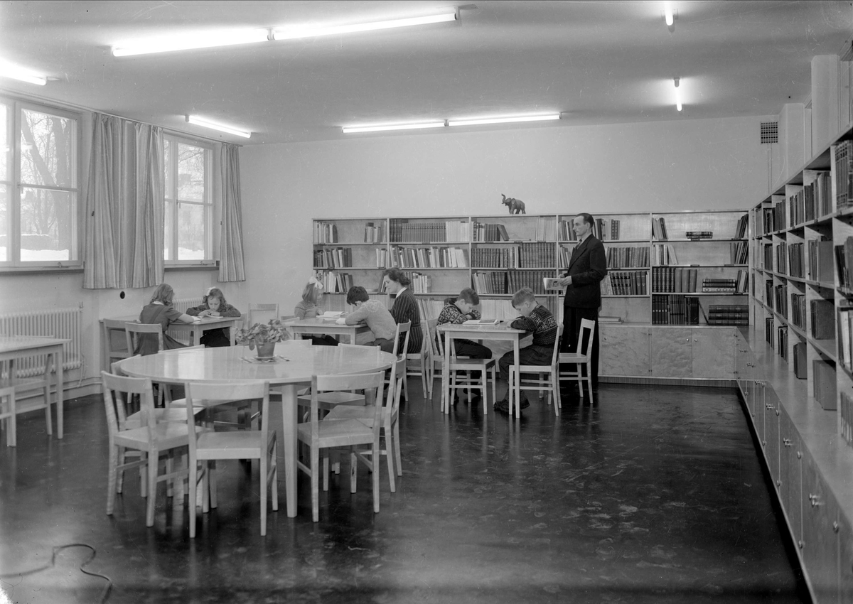 Nannaskolan, Kungsgatan, Uppsala - skolbibliotek 1947