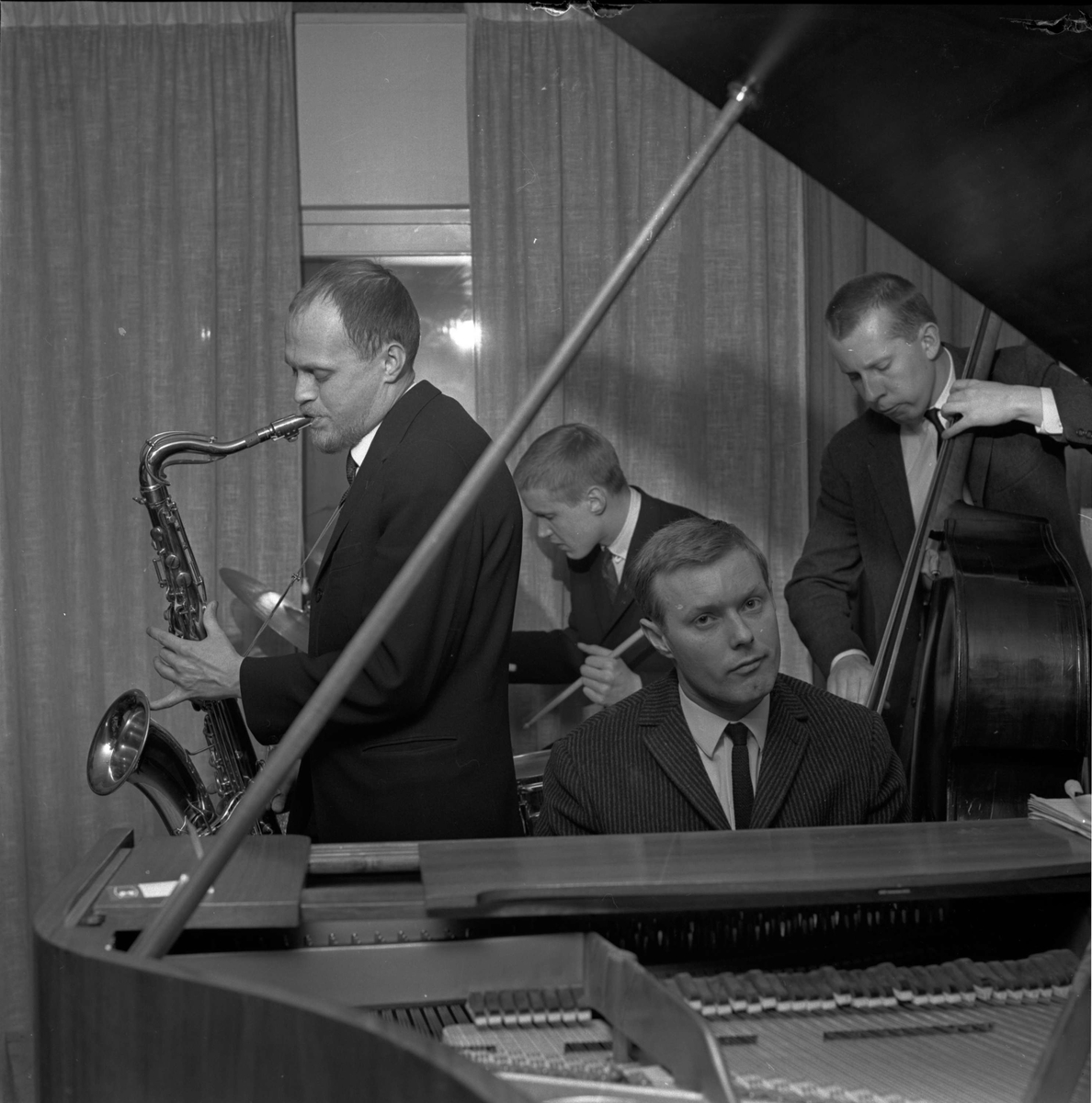 Polska jazzmusiker på Värdshuset Ugglan, Kungsgatan, Uppsala 1963
