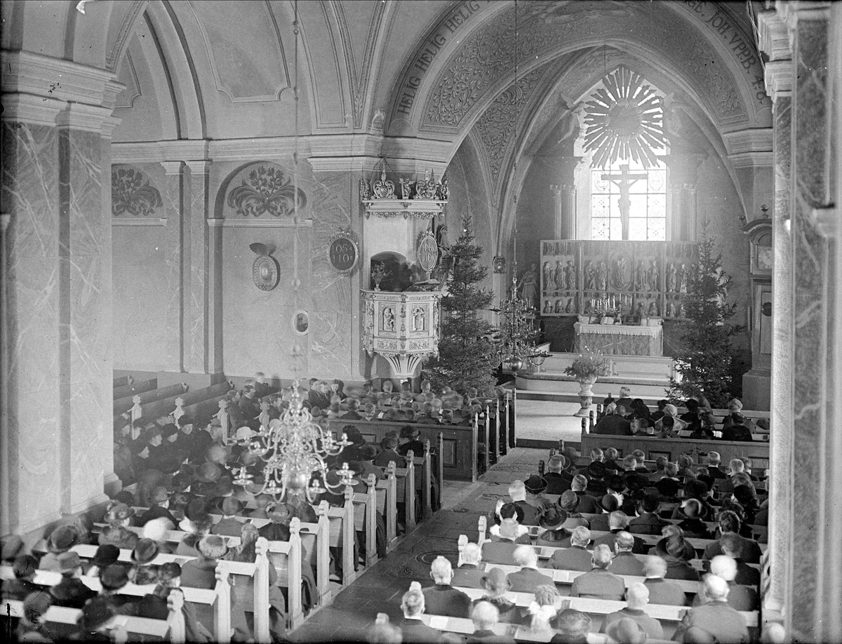 Gudstjänst i Bälinge kyrka, Bälinge socken, Uppland 1922