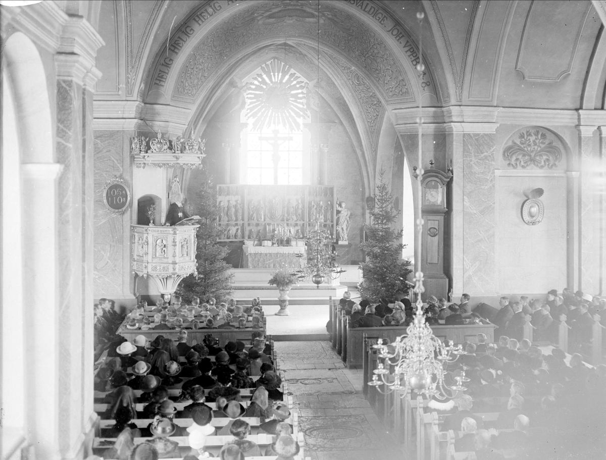 Gudstjänst i Bälinge kyrka, Bälinge socken, Uppland 1922