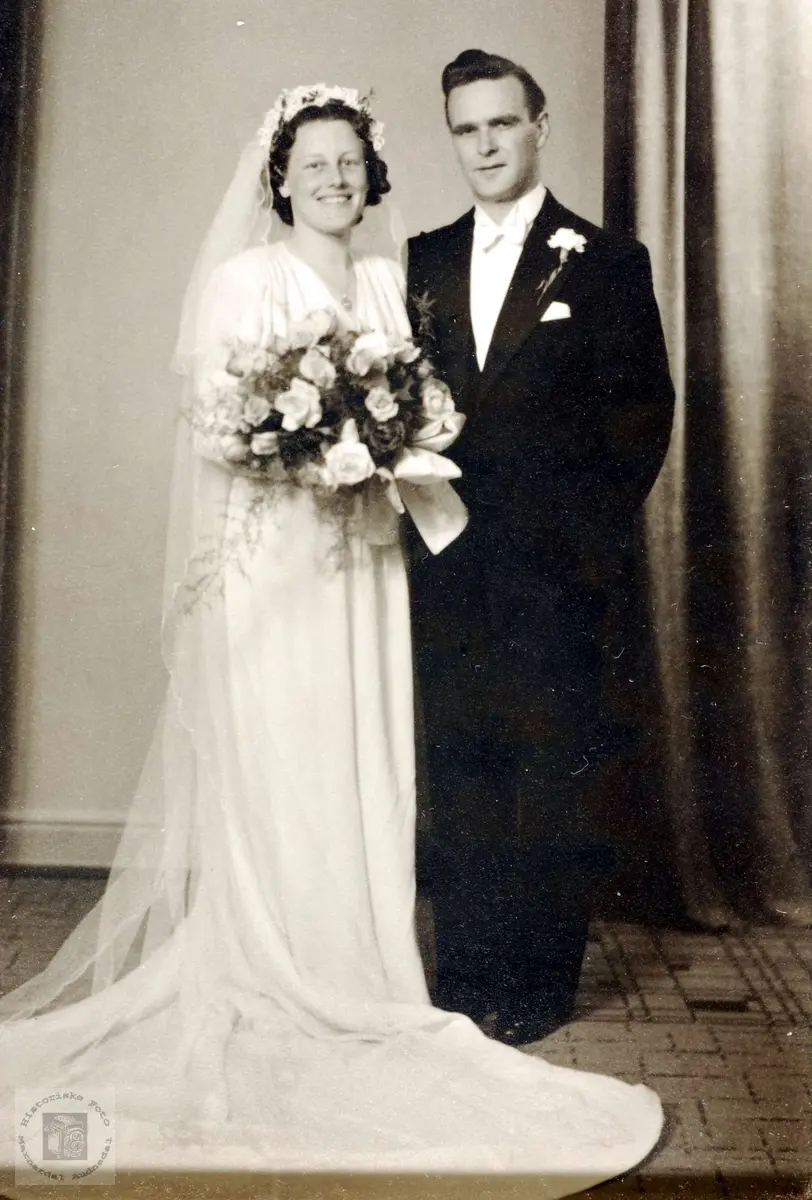 Brudeparet Maria Haaland og Olaf Larsen.