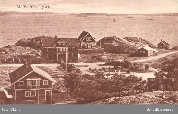 Tryckt text på kortet: "Motiv från Lysekil."
"Förlag: A. Hörnfeldt, Lysekil."