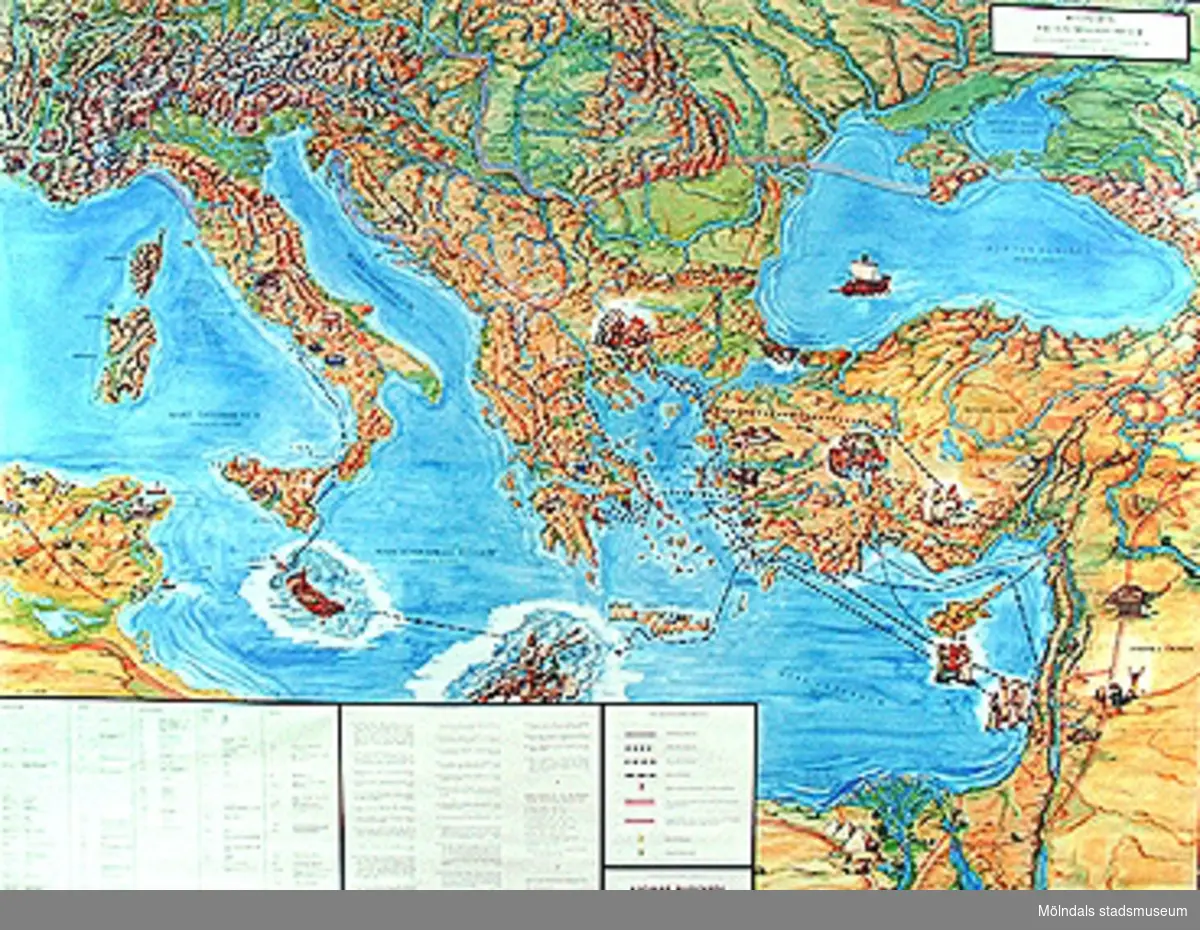 Karta över Paulus Missionsresor.(Märkt nr 1 från fotograf Johnny Johanssons bildordning, feb -01.)