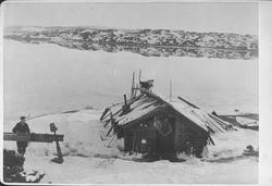 hytte, snø, jordhytte,