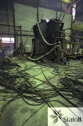 Deler til en av dekksrammene til Statfjord B er under byggin