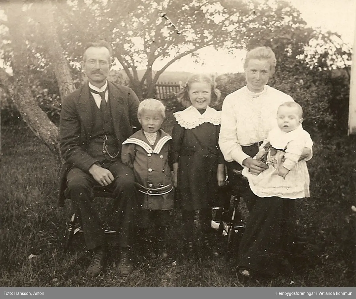 Familjefoto våren 1919, Fröset Västergård, Lyckorna.
 
Fröderyds Hembygdsförening