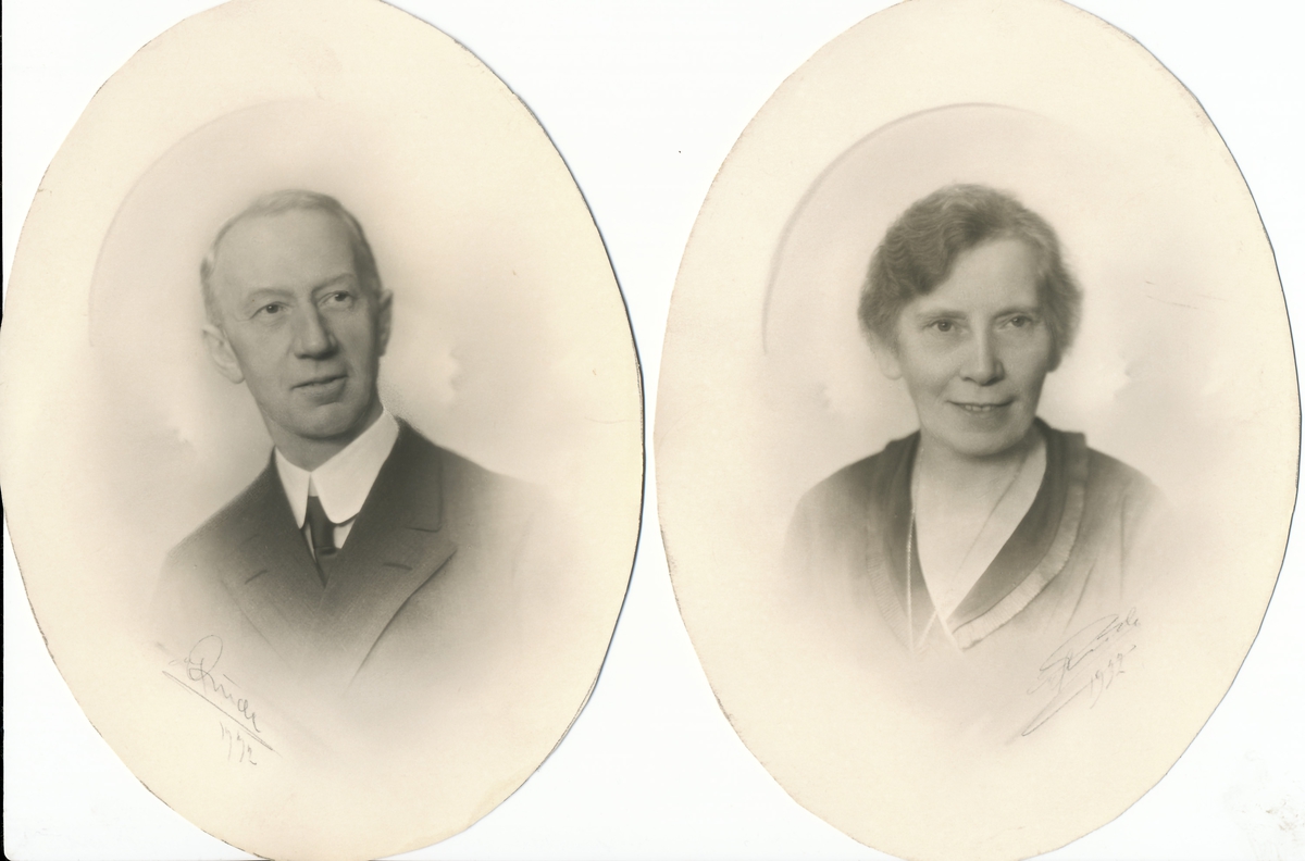 Portretter av Fredrik og Bertha Karoline Leegaard Christiansen