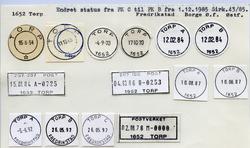 Stempelkatalog 1652 Torp, Fredrikstad, Borge, Østfold