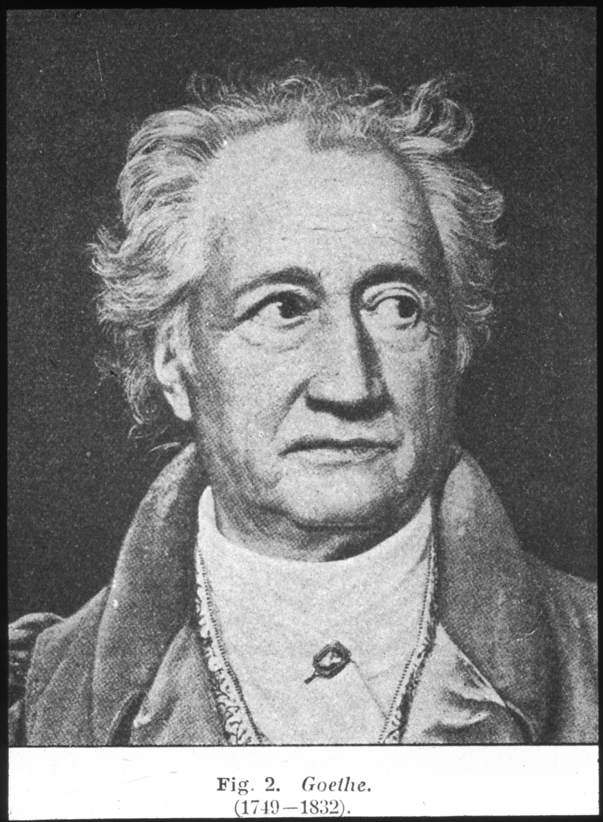 'Porträtt av Goethe (1749-1832). ::  :: Ingår i serie med fotonr. 5324:1-45 med repro från böcker eller publikationer. Dessa tillhör bilder som Leonard Axel Jägerskiöld använt i sina föreläsningar.'