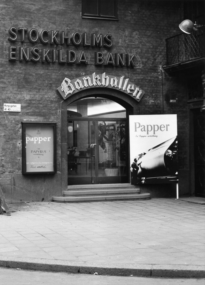 Papyrus-utställningen i Bankhallen, Stockholm.
Foto: Inge Holm, de Geersgatan 12, Stockholm.